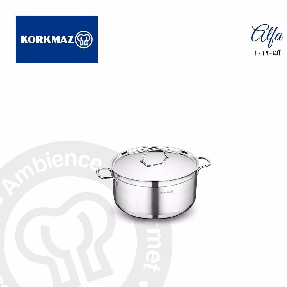 قابلمه استیل کروکماز ترکیه سایز 22 مدل 1019 طرح آلفا