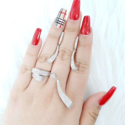 نیم ست نقره مدل هفتی هشتی زنانه کد 1785