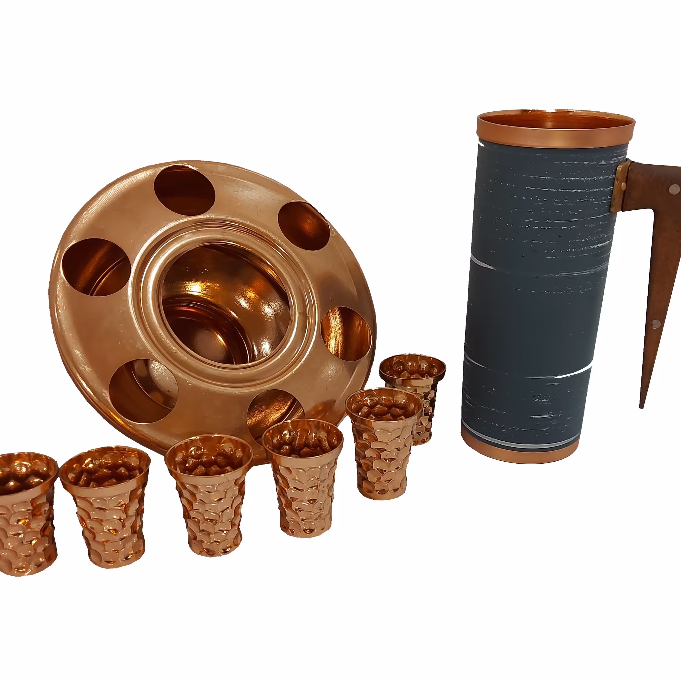 پارچ  و جام مسی مدل یخدان 