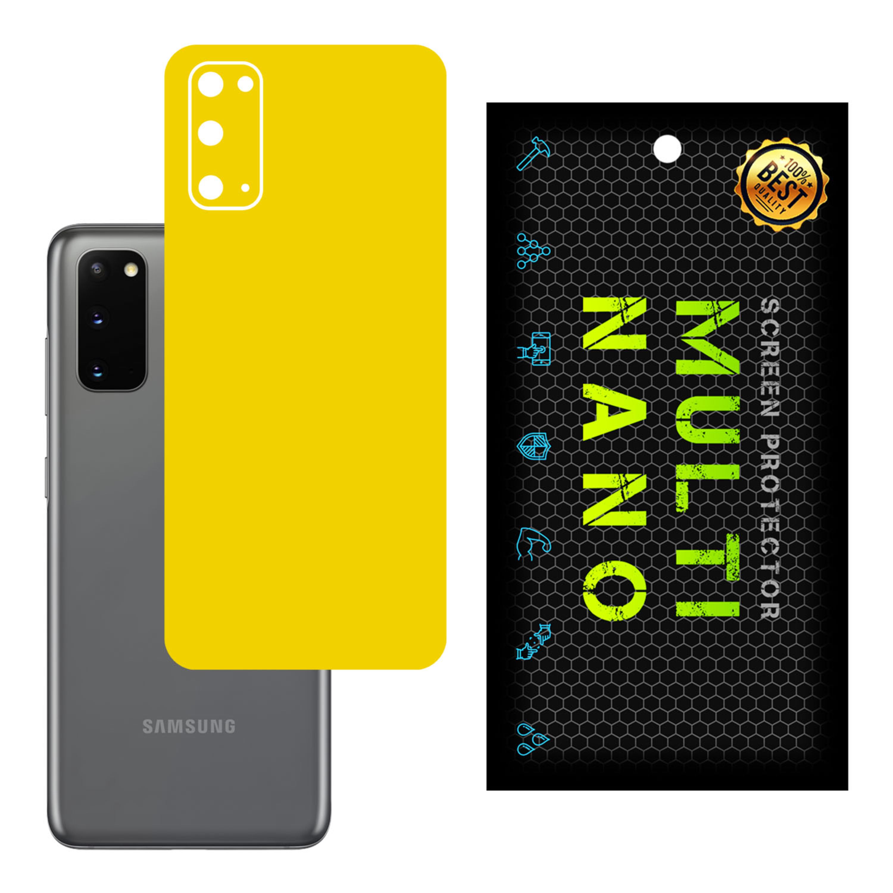 برچسب پوششی MultiNano مدل X-F1M-Yellow برای پشت موبایل سامسونگS20