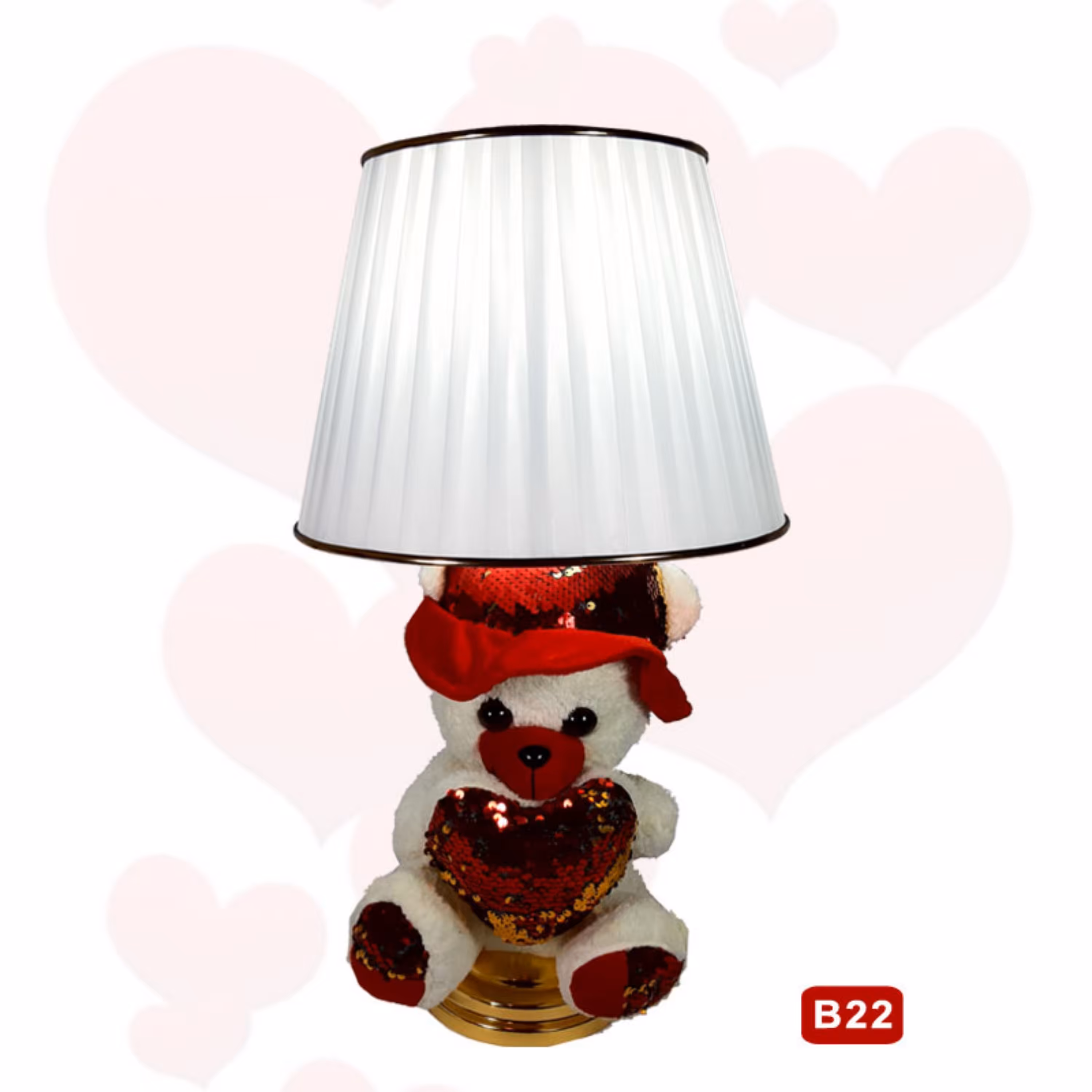 آباژور رومیزی خرسی پولیشی پولکی بزرگ سفید کد B22 