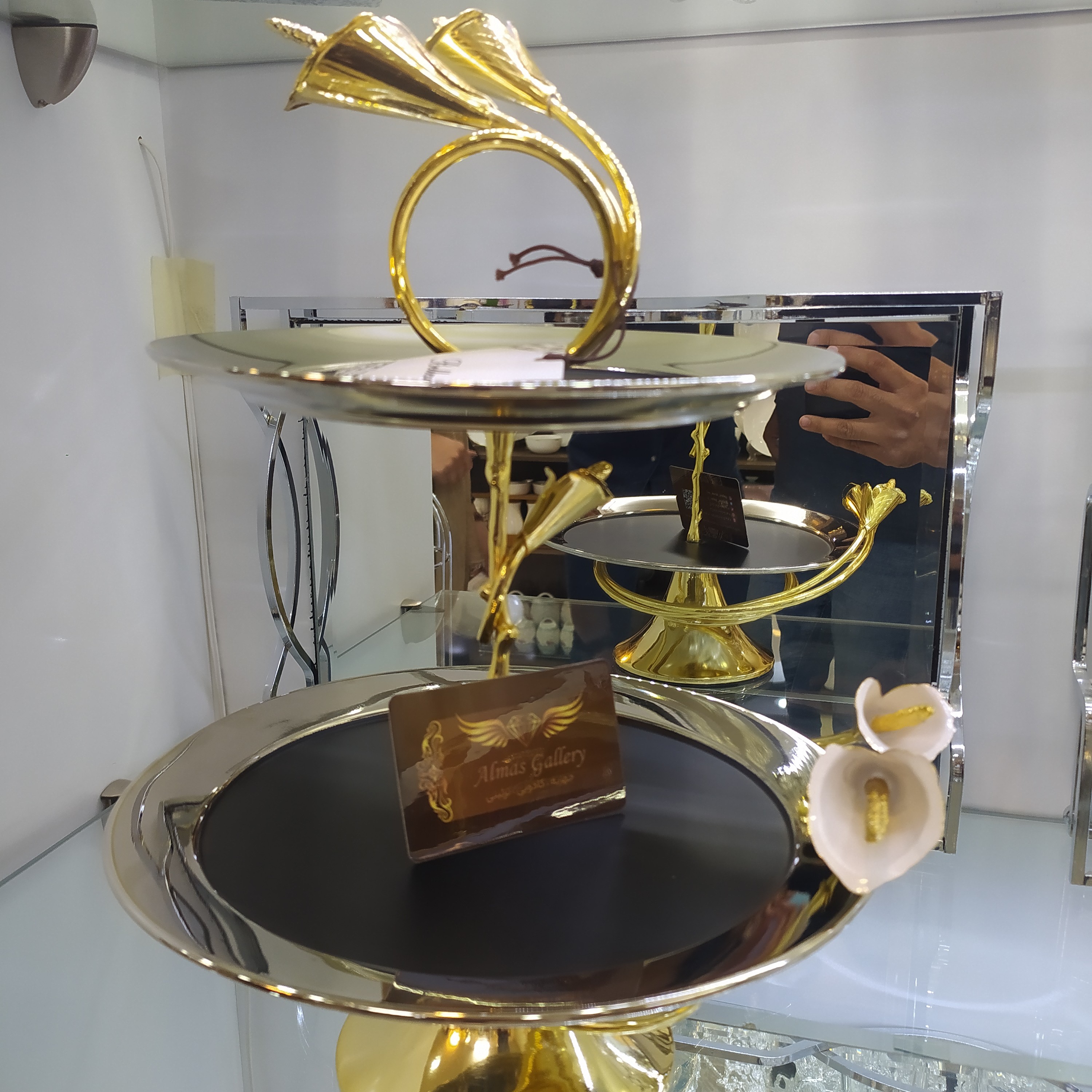 ظرف شیرینی خوری دوطبقه گل لیلیوم اصلی