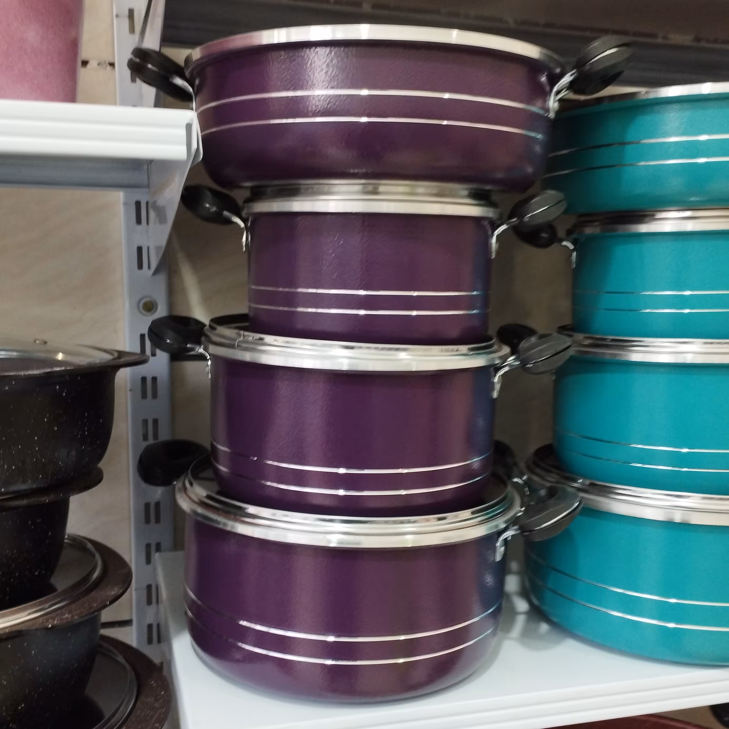 سرویس قابلمه گرانیتی7 پارچه طرح چدن برند اسکاپ گرانیت آجری جنس ضخیم عالی