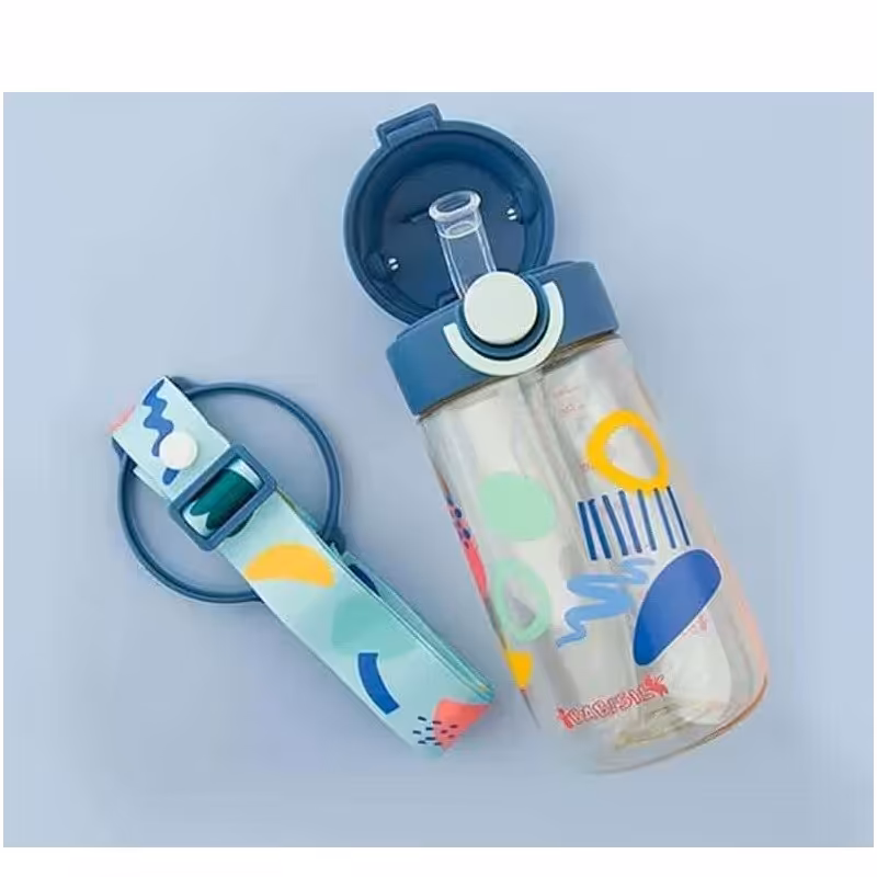 لیوان  کودک آبخوری نی دار 380 میل آبی بی بی سیل Babisil 