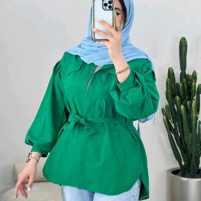 مانتو اسپرت زنانه داکرون مدل مانتو کمربنددار