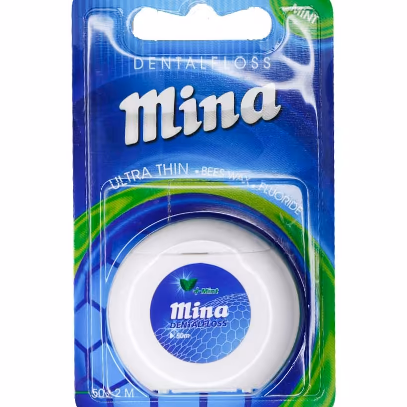 نخ دندان فوق نازک مینا با اسانس نعنا 50 متر