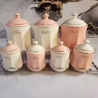 سرویس پاسماوری سرامیکی 7 پارچه با استند استیل دو خط طلا