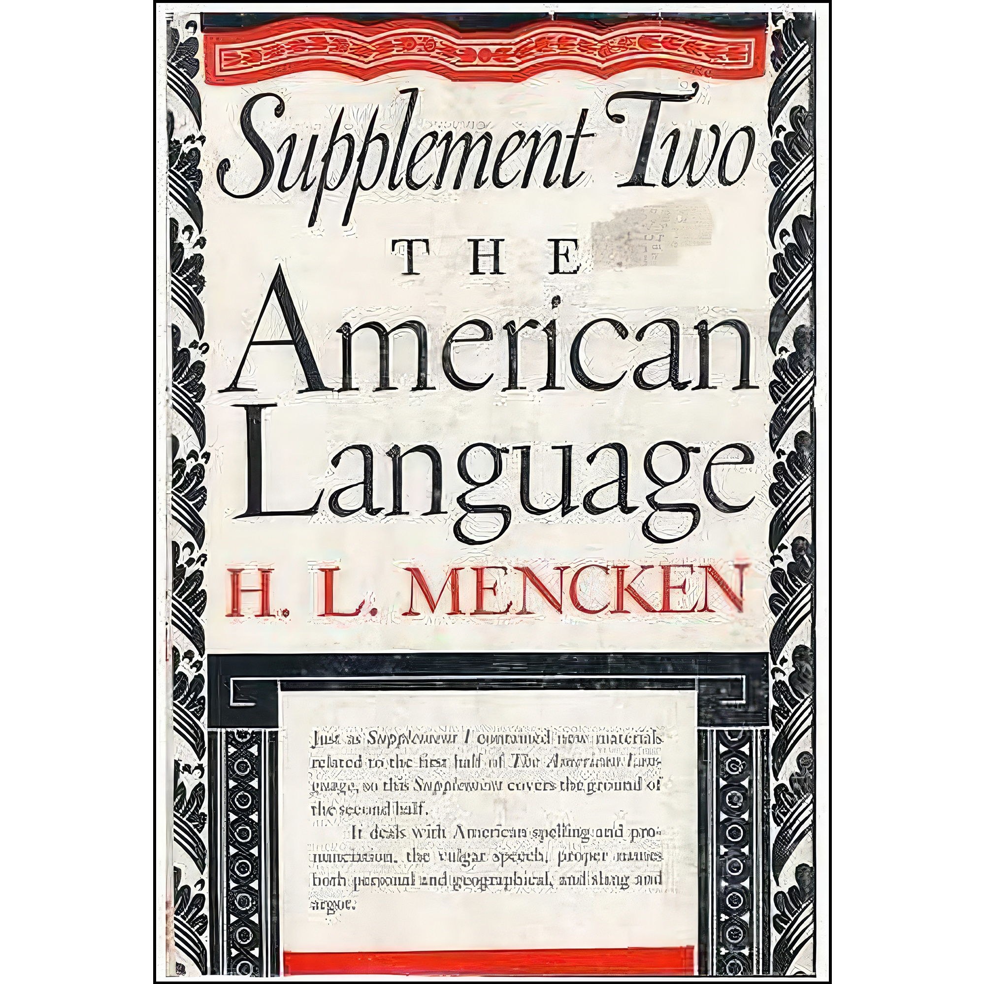 کتاب زبان اصلی American Language Supplement  اثر H L Mencken انتشارات Knopf