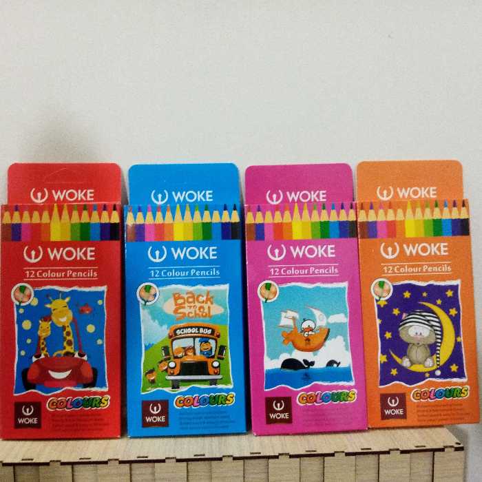 مداد رنگی 12تایی ووک جنس عالی(چوبی)مدادرنگی ووک