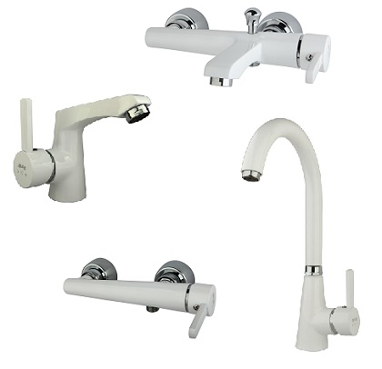 ست 4 تکه شیرآلات الماس سفید