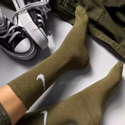 جوراب ساقدار نایک سبز ارتشی نخ پنبه فری سایز