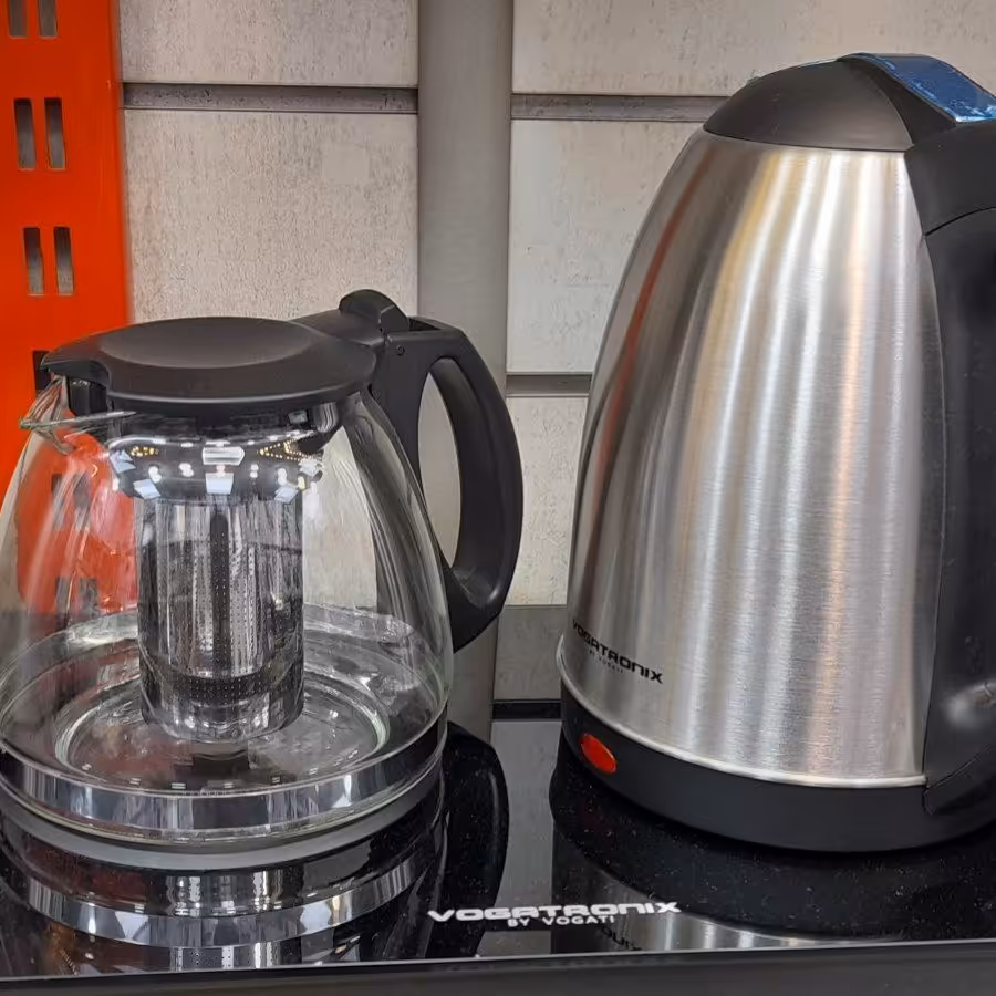 چای ساز  جنس عالی  کف شیشه ایی VOGATI  دکمه ایی