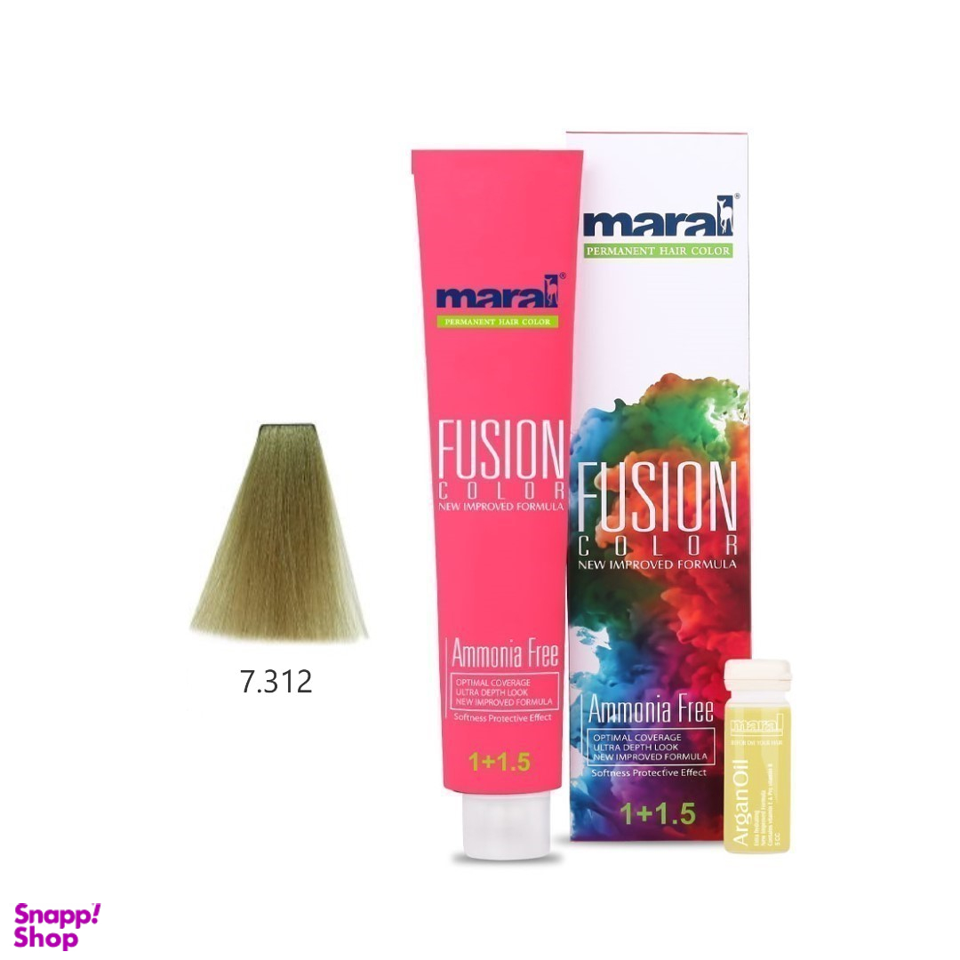 رنگ مو فاقد آمونیاک مارال (Maral) مدل Fusion شماره 7312 رنگ سدری حجم 100 میلیلیتر