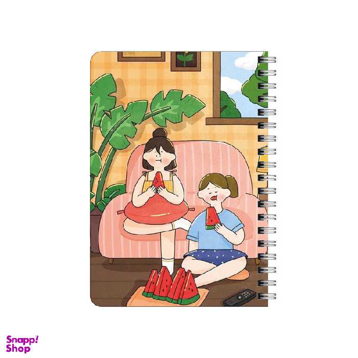 دفترچه یادداشت 80 برگ بامبیلیپ مدل چوبی طرح هندوانه خوران کد 8929074