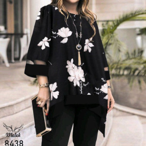 تونیک مجلسی یقه گرد سایزبزرگ8438