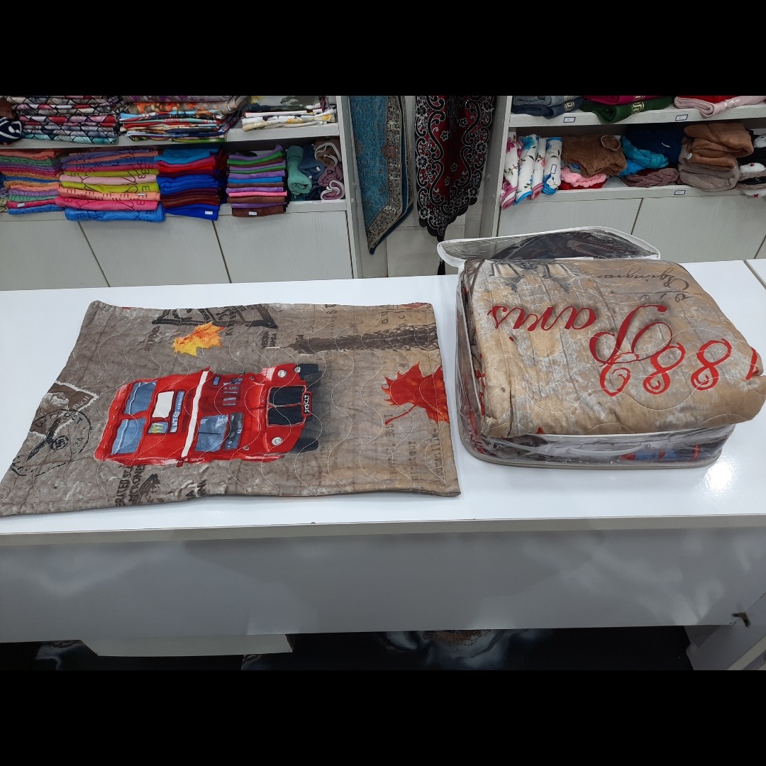 روتختی بهاره یکنفره روتختی پنبه دوزی یک نفره اعلا.2 تیکه با روبالشتی لبه دار