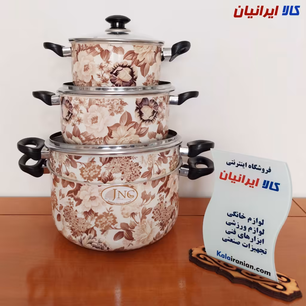 سرویس قابلمه 7 پارچه گلدار گرانیتی جنوب کد 11