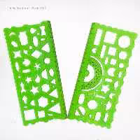 خط کش ژله ای دوقلو شابلون دار 20 سانتی