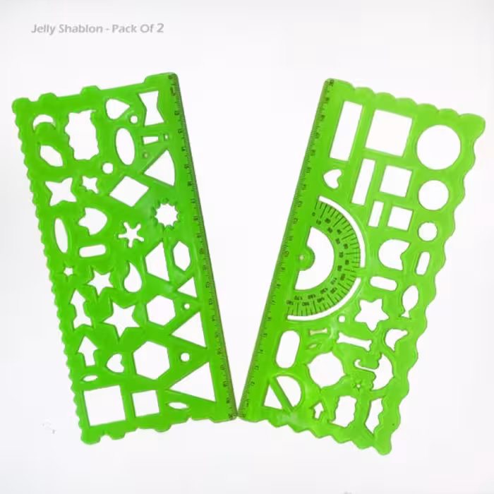 خط کش ژله ای دوقلو شابلون دار 20 سانتی