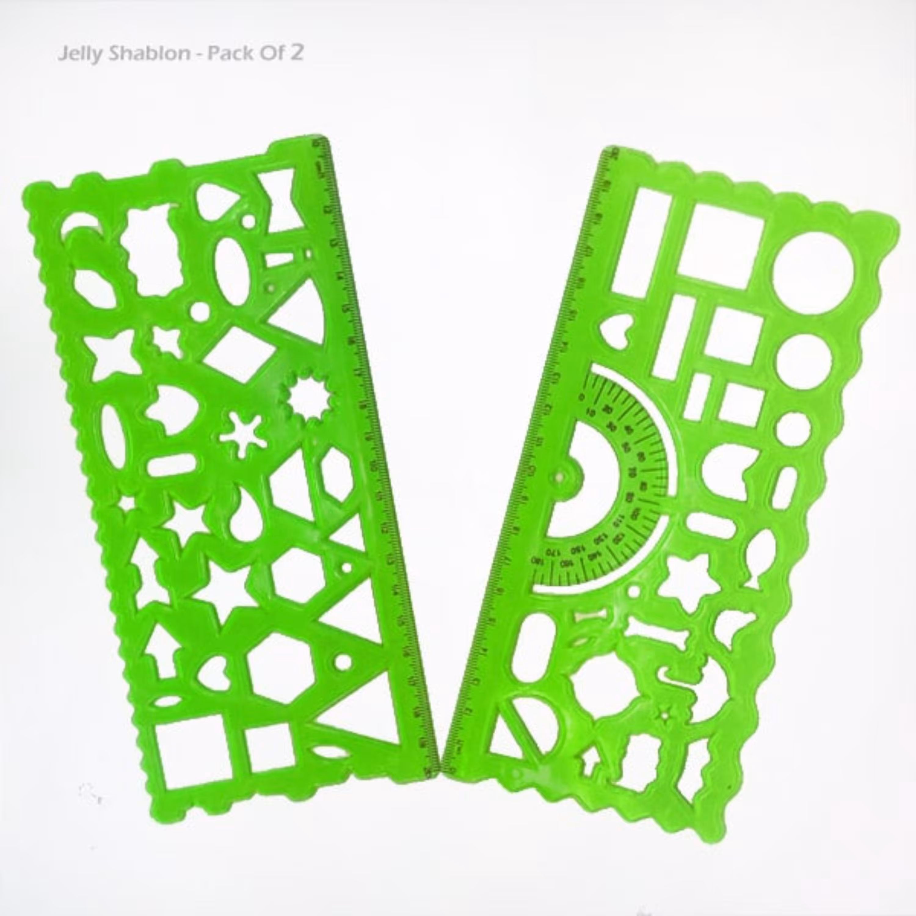 خط کش ژله ای دوقلو شابلون دار 20 سانتی