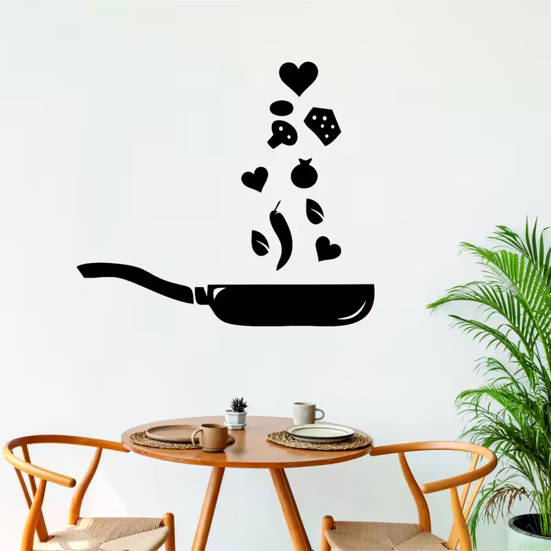 استیکر مدل چوبی آشپزخانه کد T657 مجموعه 12 عددی