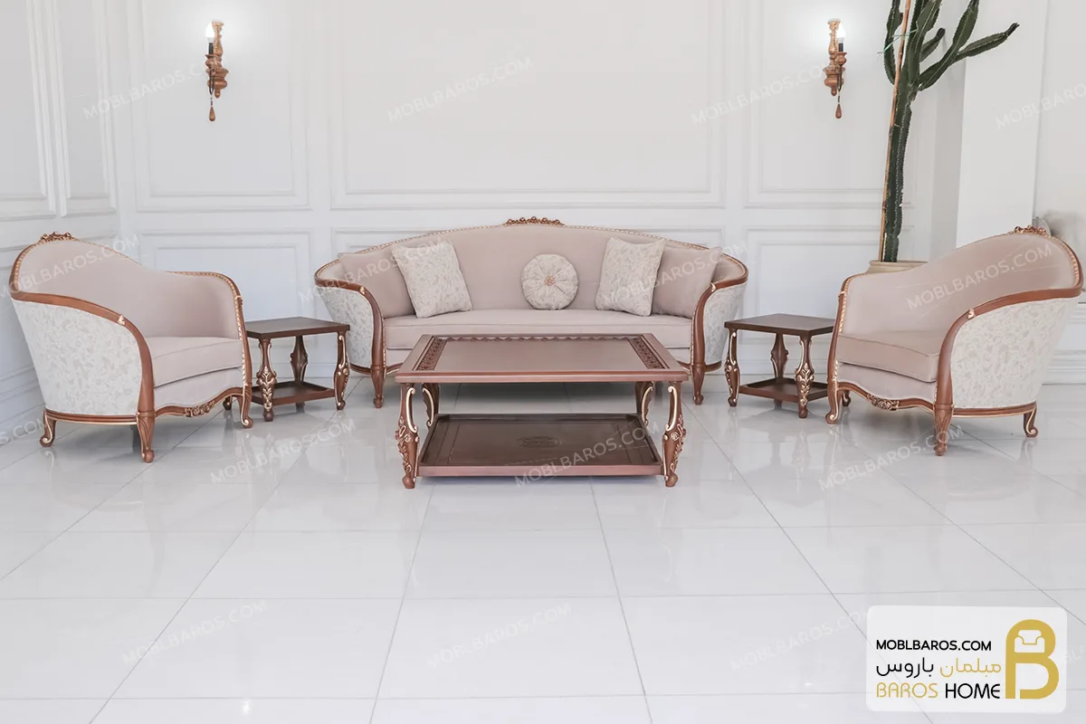 ست مبلمان نئوکلاسیک 8 نفره لورنزو و کاناپه چستر جورجیا