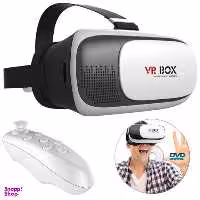 هدست واقعیت مجازی وی آر باکس مدل VR Box 2 به همراه ریموت کنترل بلوتوث و DVD نرم افزار و USB LED هدیه