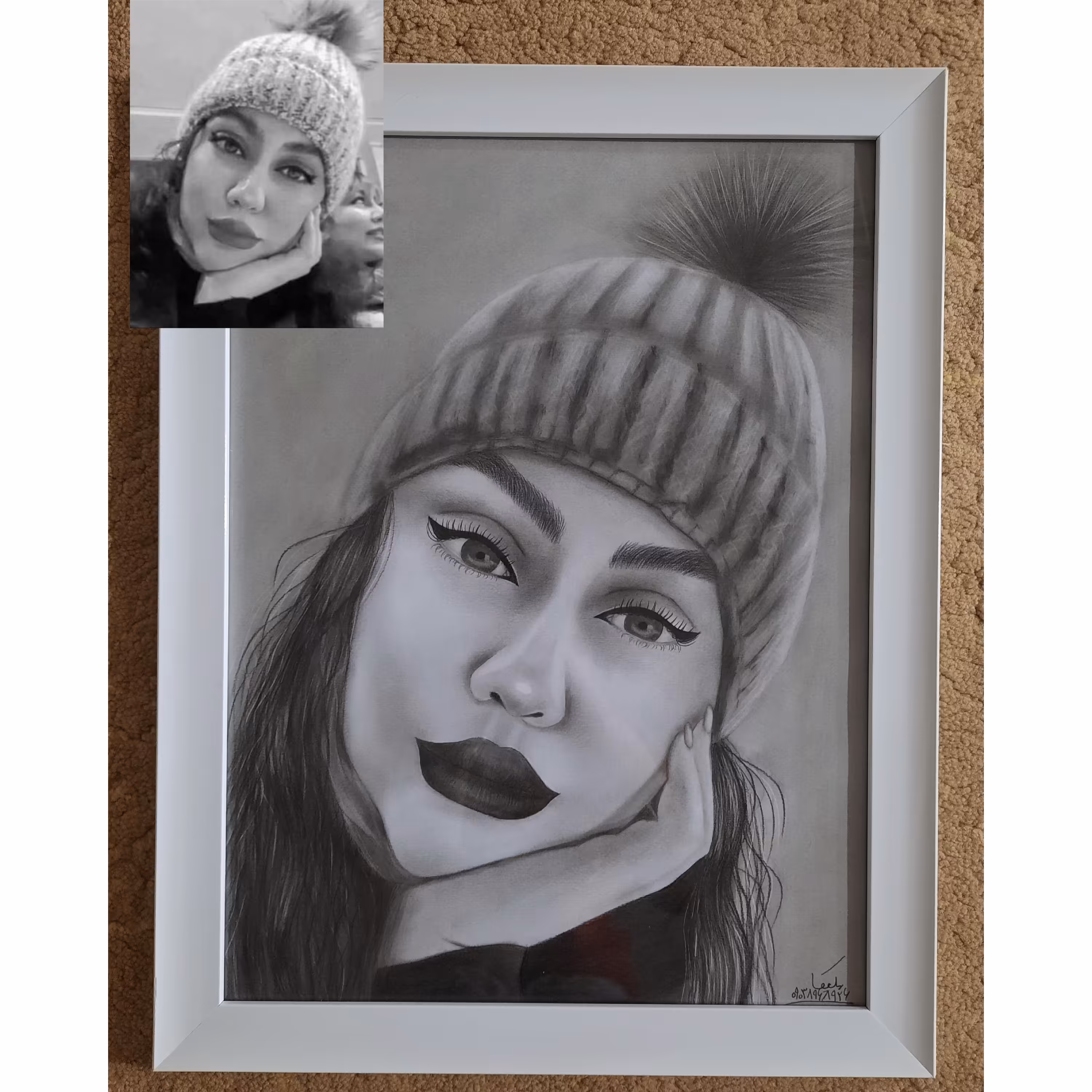 طراحی چهره سیاه قلم با 100 درصد شباهت a3