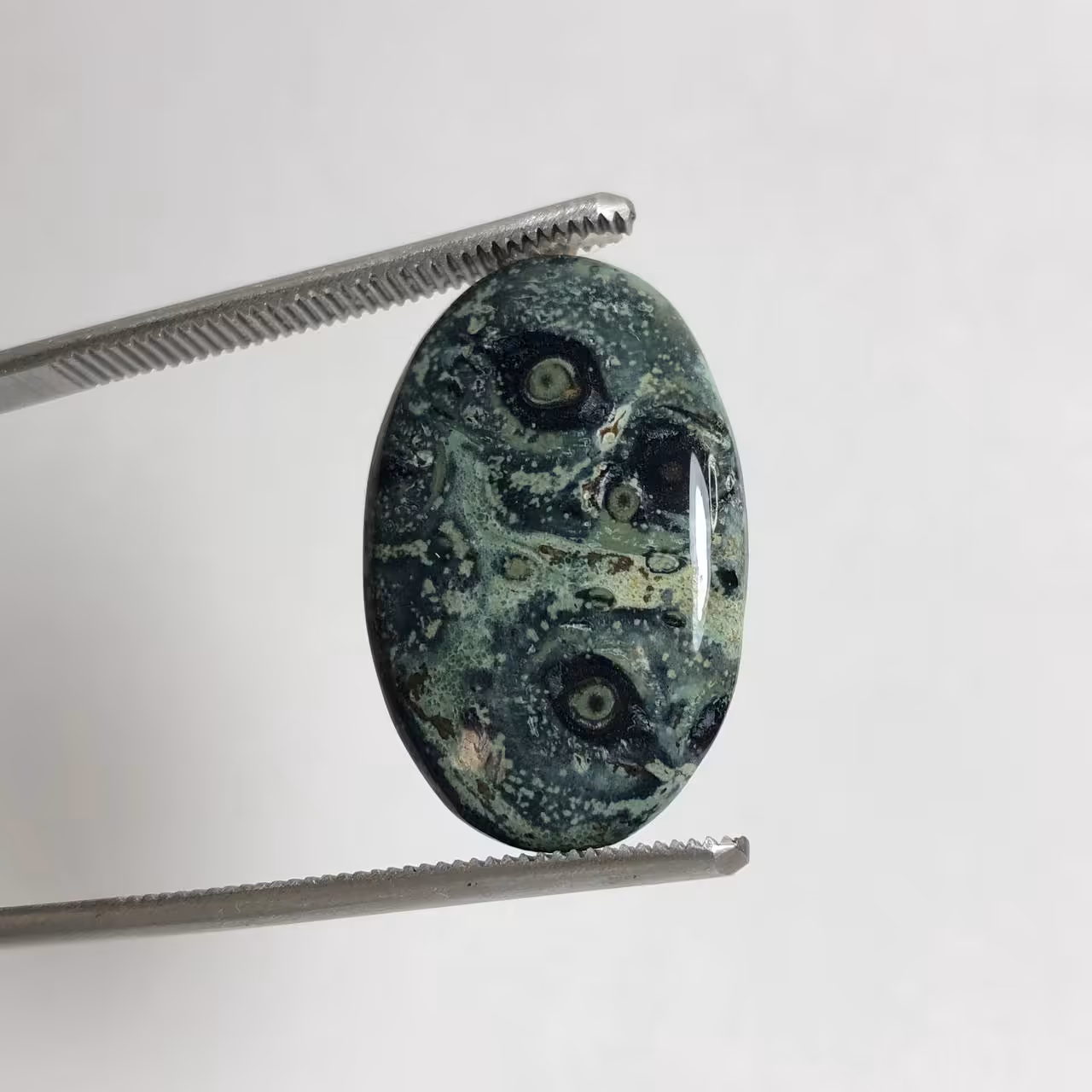 سنگ قیمتی جاسپر کهکشانی طبیعی بیضی 240191