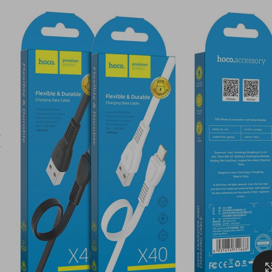 کابل شارژ آیفون هوکو مدل X40 