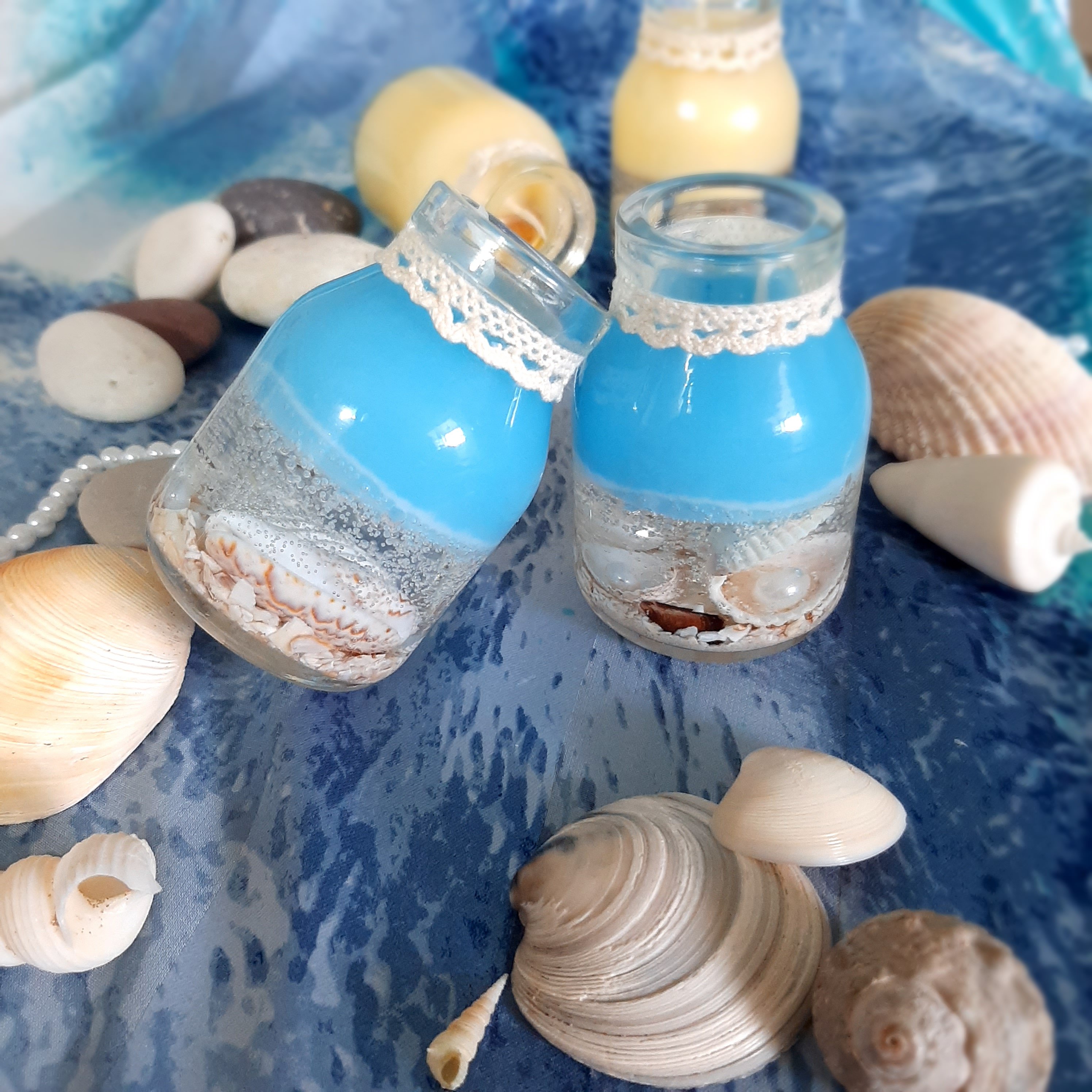 شمع های شیشه ای دریایی و ساده معطر