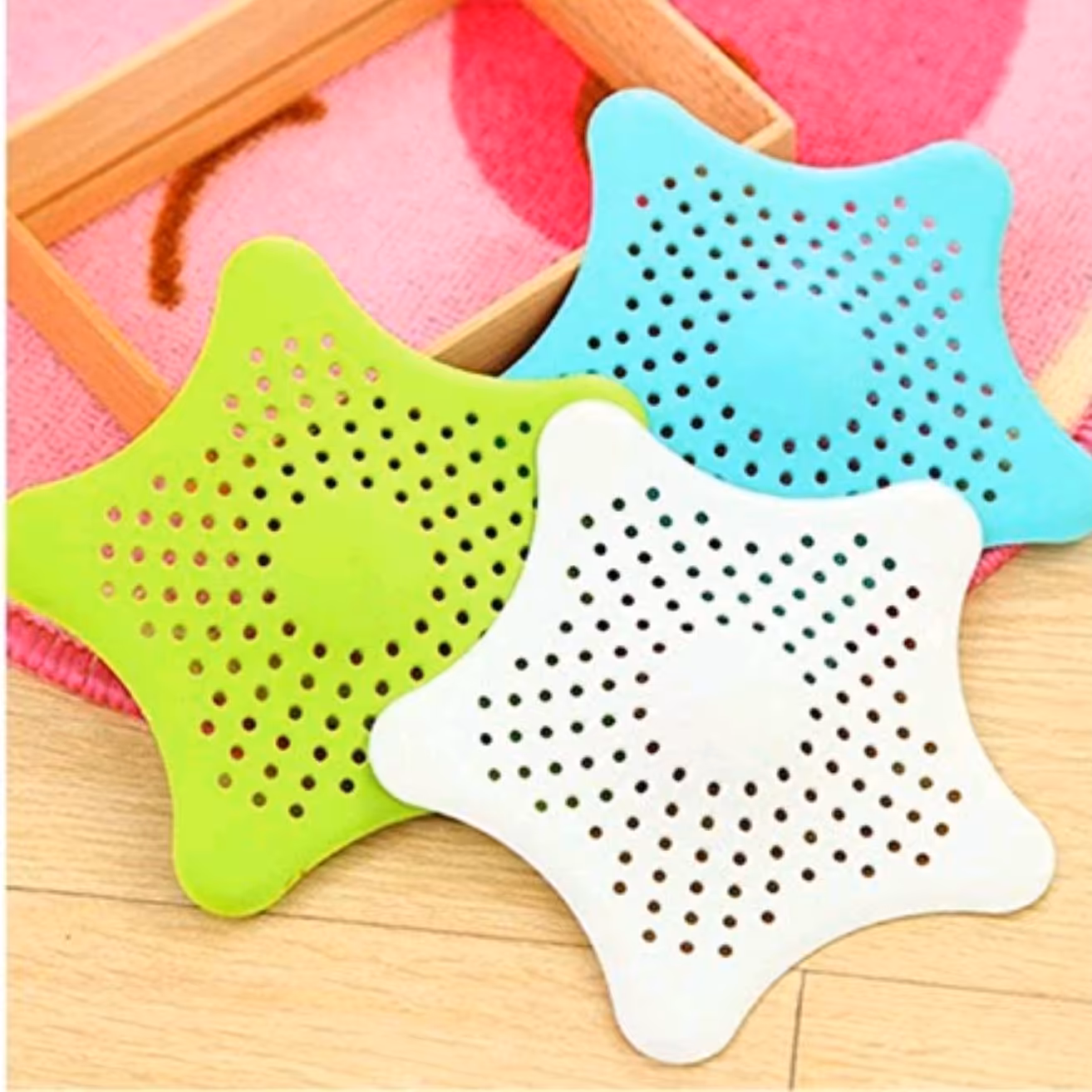 درپوش سینک طرح ستاره جنس سلیکونی چسب دار بسته 2عددی تفاله گیر سینک