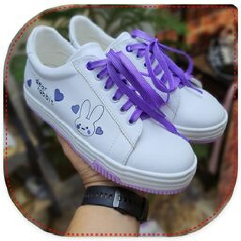 کفش زنانه ونس چاپی خرگوشی سفید-بنفش