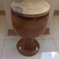 تنبک سه مهر ویژه شیرانی گردو یک تکه دهانه بزرگ نیمه حرفه ای براق