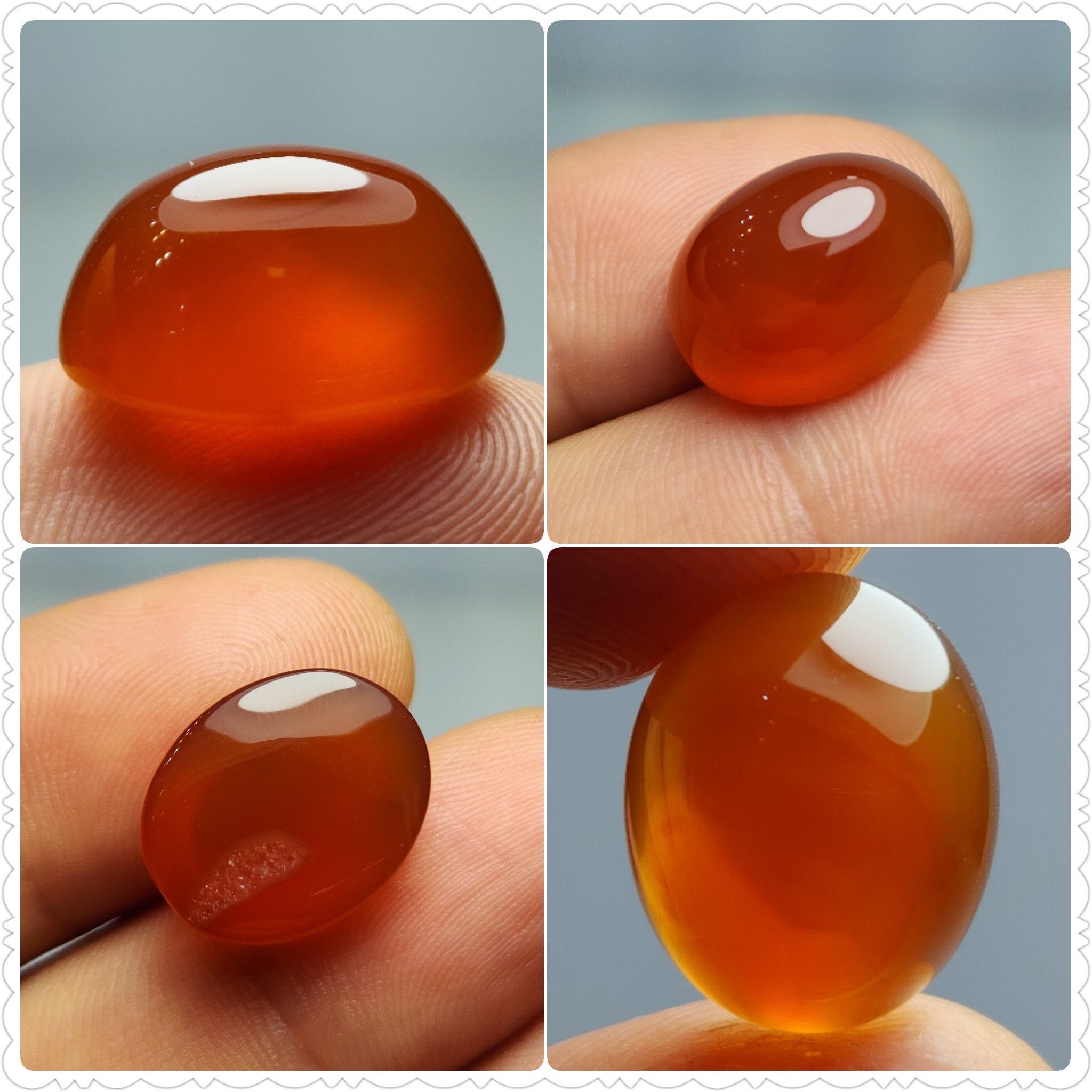 نگین عقیق سرخ پرتقالی  با تراش دامله ، اصیل یمنی