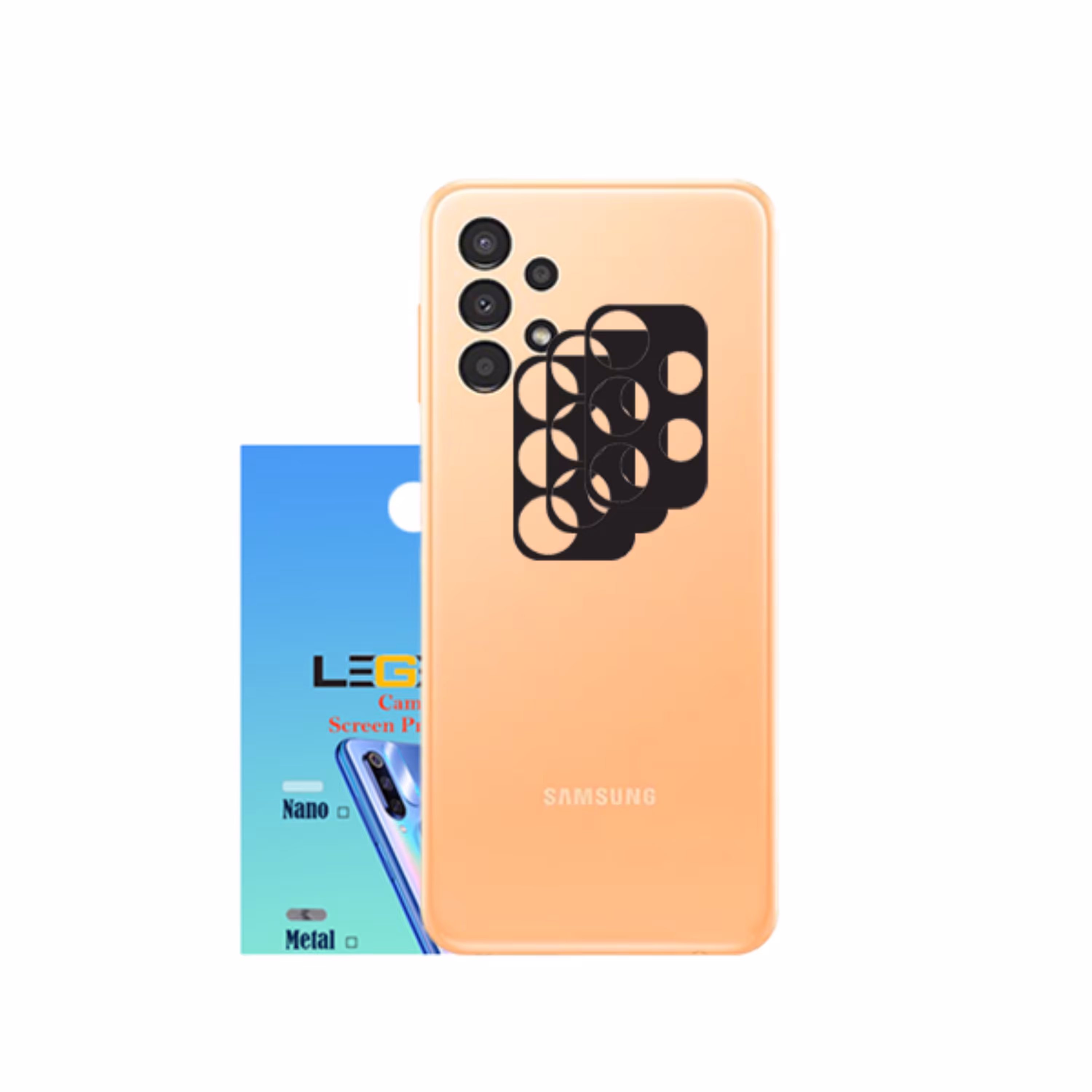 محافظ لنز دوربین لجند مدل قابدار مناسب برای موبایل سامسونگ Galaxy A13 بسته 3 عددی
