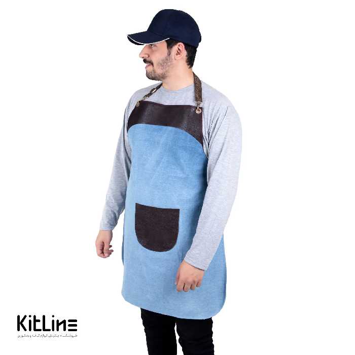 پیشبند جین روشن سنگشور جیب وسط پوشاکو