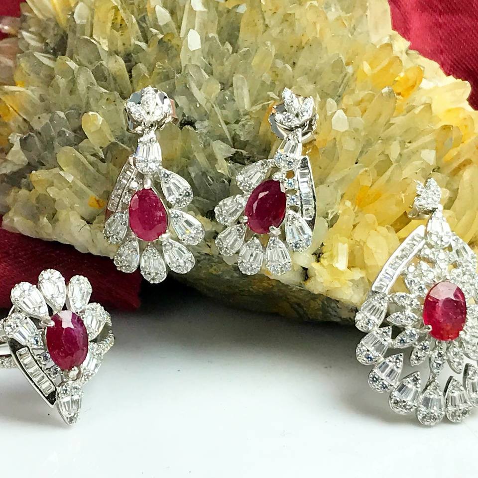 نیمست جواهری یاقوت قرمز اصلی عیار نقره 925