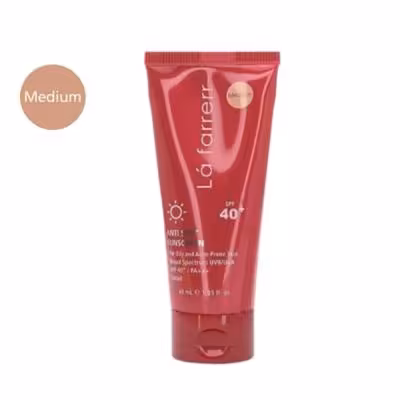کرم ضد آفتاب و ضد لک فاقد چربی SPF 40 لافارر مناسب پوست چرب و مستعد آکنه حجم 40 میلی لیتر