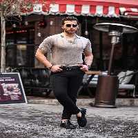 تی شرت نود مردانه V NECK روزمره بژ اورجینال Valiberta
