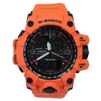 جی شاک ساعت مچی مردانه دوزمانه نارنجی اسپرت G-SHOCk دوموتوره SPORTضدآب کرنومتردار آلارم