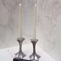 شمعدان پلی استر  پایه دار طرح ستاره یک جفت