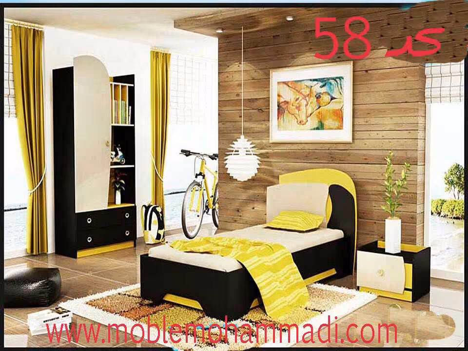 سرویس خواب جوان و نوجوان کد 58 شامل تخت /پاتختی/کمد