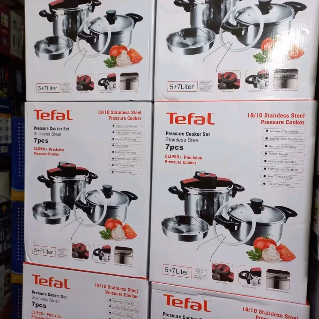 زودپز دوقلو کلیپسی روگازی برند تفال 7و5لیتر مدل Tefal