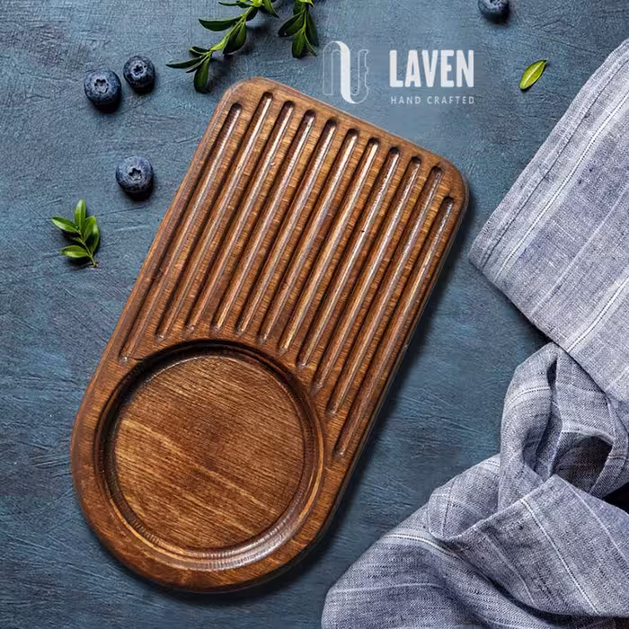 سینی تکنفره چوبی یا زیرلیوانی  یا تخته سرو کوچک مدل دریا