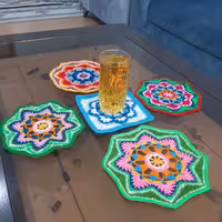 محصولات بافتنی زیر لیوانی