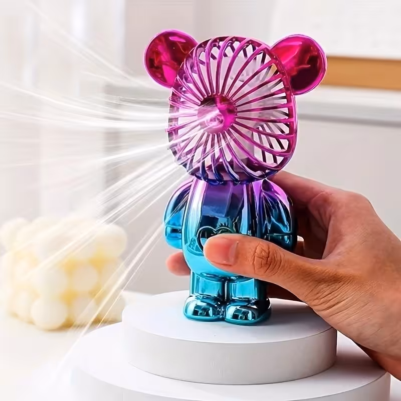 پنکه شارژی فانتزی مینی فن طرح خرس رومیزی