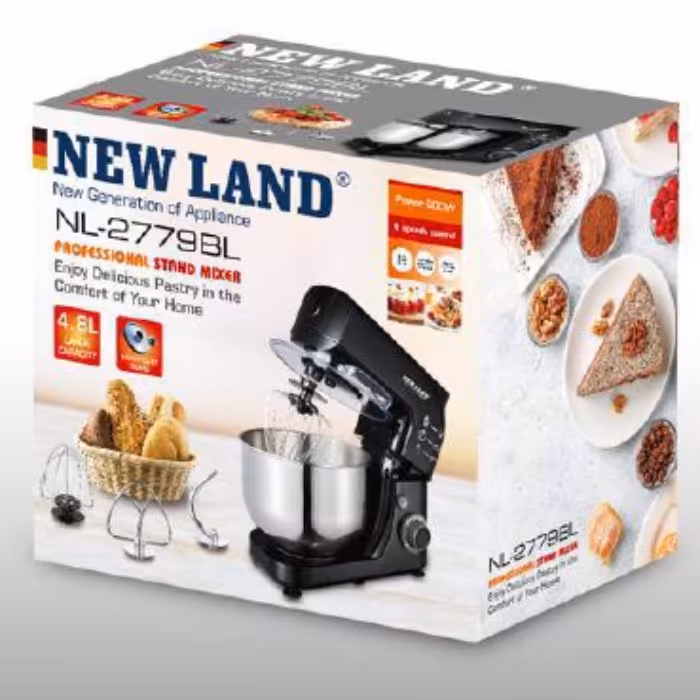 همزن کاسه دار 4/8 لیتر صنعتی نیولند NEWLAND مدل NL-2779BL


