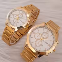 ست ساعت سیتیزن بندطلایی صفحه سفید