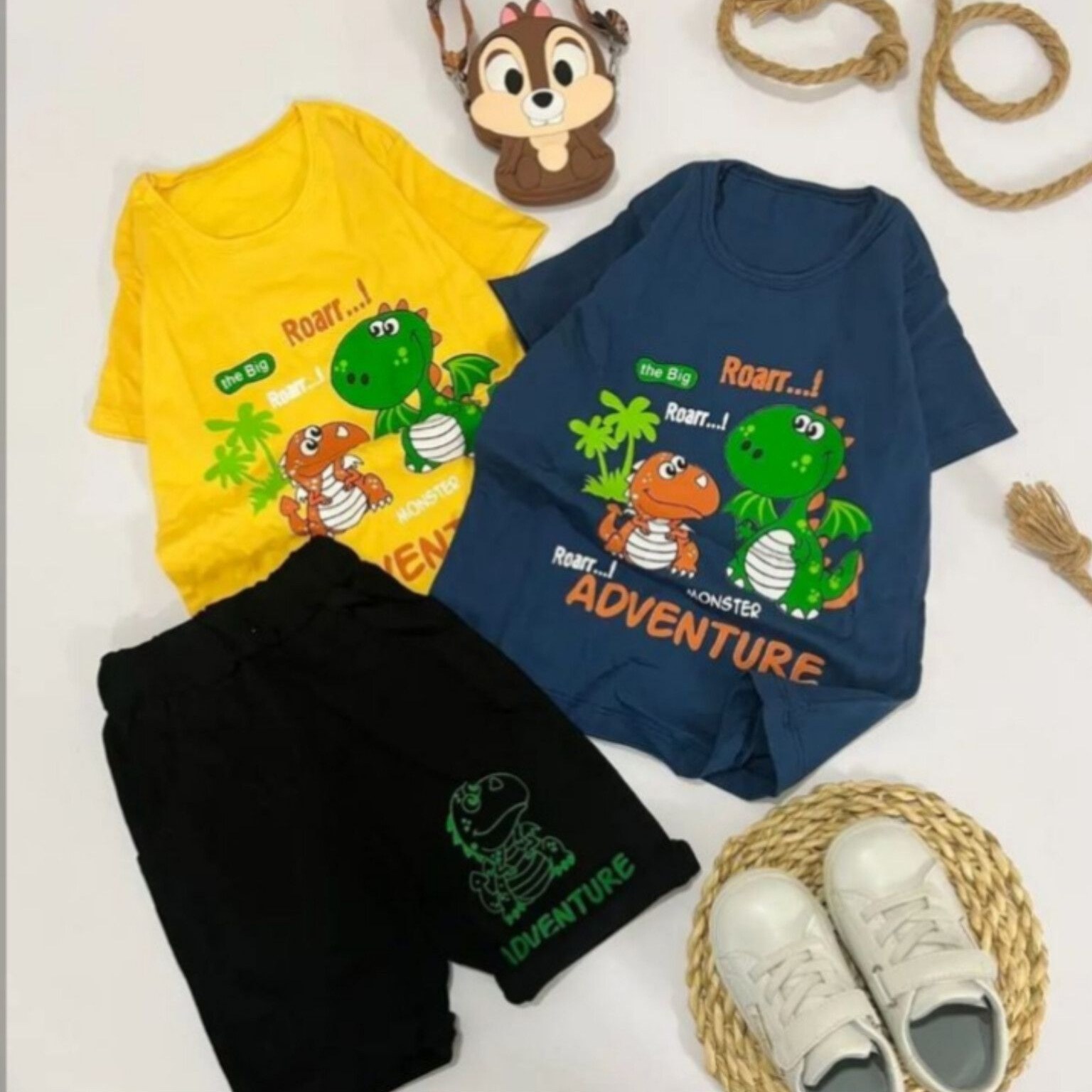 تیشرت شلوارک اسپرت سایز 40 تا 55 مناسب یک تا 9 سال در سه رنگ جذاب